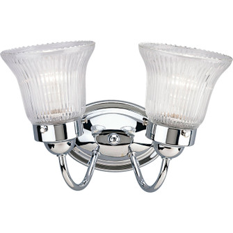 Fluted Glass-Clear Two Light Bath Bracket in Polished Chrome (54|P3288-15)