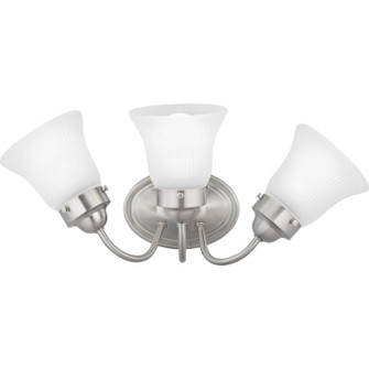 Fluted Glass-Etched Three Light Bath Bracket in Brushed Nickel (54|P3289-09ET)