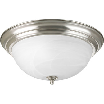 Dome Glass - Alabaster Three Light Flush Mount in Brushed Nickel (54|P3926-09)