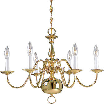 Americana Six Light Chandelier in Polished Brass (54|P4356-10)