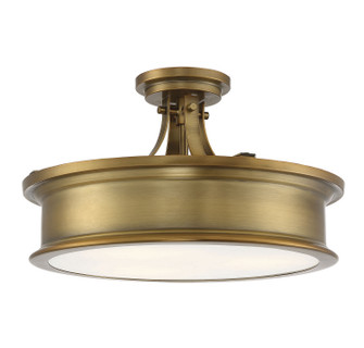 Watkins Three Light Semi-Flush Mount in Warm Brass (51|6-134-3-322)