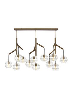 Sedona 12 Light Chandelier in Aged Brass (182|700SDNMPL3CR)