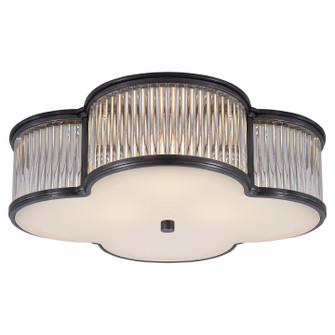 Basil Three Light Flush Mount in Gun Metal with Clear Glass (268|AH 4015GM/CG-FG)