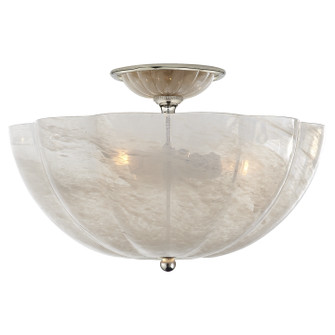 Rosehill Three Light Semi Flush Mount in Polished Nickel (268|ARN 4000PN-WG)