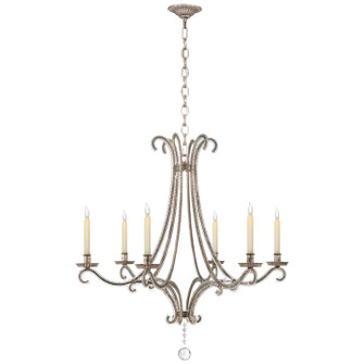 Oslo Six Light Chandelier in Burnished Silver Leaf (268|CHC 1550BSL-CG)