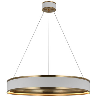 Connery LED Chandelier in Matte White and Antique-Burnished Brass (268|CHC 1615WHT/AB)