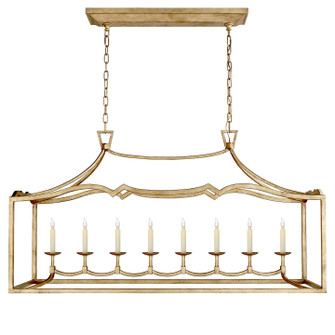 Darlana Fancy Eight Light Linear Pendant in Gilded Iron (268|CHC 2183GI)