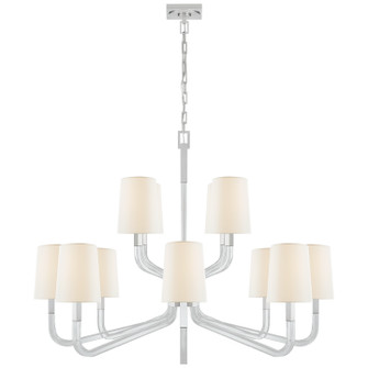 Reagan 12 Light Chandelier in Polished Nickel and Crystal (268|CHC 5904PN/CG-L)