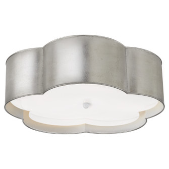 Bryce Four Light Flush Mount in Burnished Silver Leaf and White (268|KS 4118BSL/WHT-FA)