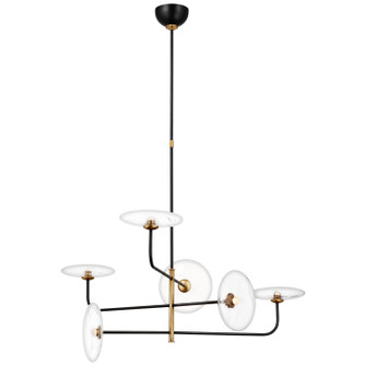 Calvino LED Chandelier in Aged Iron and Hand-Rubbed Antique Brass (268|S 5692AI/HAB-CG)