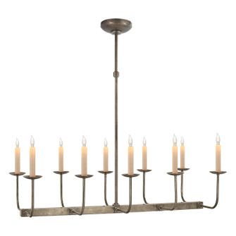 Linear Branched Ten Light Chandelier in Antique Nickel (268|SL 5863AN)