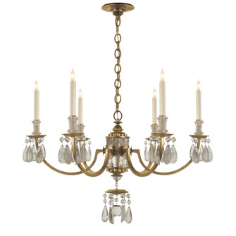 Elizabeth Six Light Chandelier in Gilded Iron (268|TOB 5036GI)