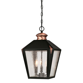 Valley Forge Three Light Pendant in Matte Black With Washed Copper Accents (88|6339100)