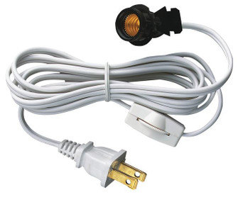 Cord Set 6' Cord Set with Snap-In Pigtail Candelabra Base Socket and Cord Switch in White (88|7010800)