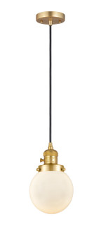 Franklin Restoration One Light Mini Pendant in Satin Gold (405|201CSW-SG-G201-6)