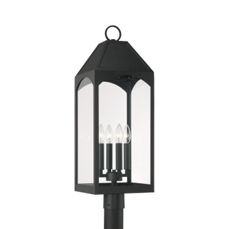 Burton Four Light Outdoor Post Lantern in Black (65|946343BK)