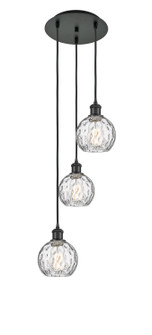 Ballston Three Light Pendant in Matte Black (405|113B-3P-BK-G1215-6)