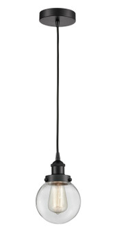 Edison One Light Mini Pendant in Matte Black (405|616-1PH-BK-G202-6)