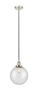 Edison One Light Mini Pendant in Polished Nickel (405|616-1PH-PN-G204-10)