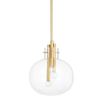 Hempstead Three Light Pendant in Aged Brass (70|3914-AGB)