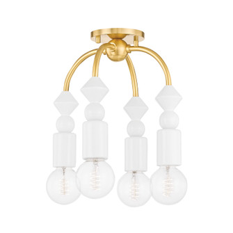 Flora Four Light Semi Flush Mount in Aged Brass (428|H471604-AGB)