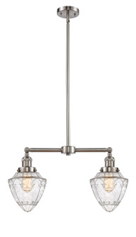 Franklin Restoration Two Light Island Pendant in Brushed Satin Nickel (405|209-SN-G664-7)