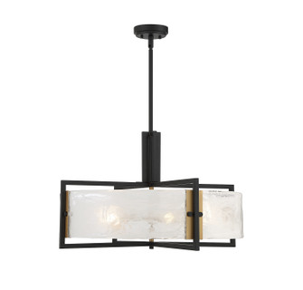 Hayward Five Light Pendant in Matte Black with Warm Brass Accents (51|7-1696-5-143)