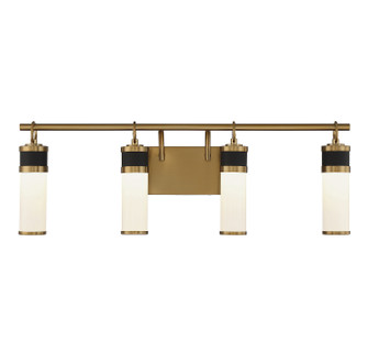 Abel LED Bathroom Vanity in Matte Black with Warm Brass Accents (51|8-1638-4-143)