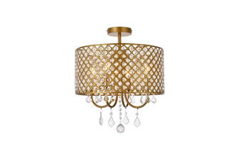 Elise Four Light Flush Mount in brass (173|LD710F17BR)