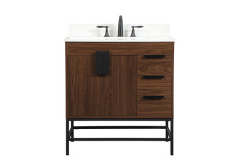 Eugene Single Bathroom Vanity in Walnut (173|VF48832MWT-BS)