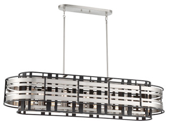 Presten 12 Light Island Pendant in Brushed Nickel W/ Sand Coal (29|N7989-420)