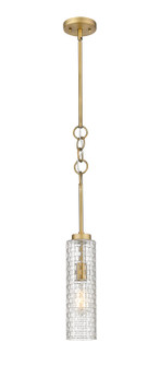 Wexford LED Mini Pendant in Brushed Brass (405|380-1S-BB-G380-4CL-LED)