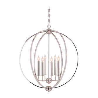 Lucille Six Light Chandelier in Polished Nickel (90|203025)