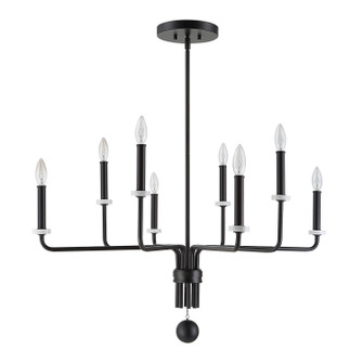 Ebony Eight Light Chandelier in Matte Black With White Marble (52|21353)