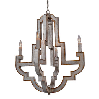 Jamelia Four Light Chandelier in Gold And Silver Leaf (374|H8107-4)