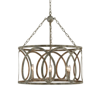 Palma Six Light Chandelier in Washed Gray (374|H7122R-6GY)