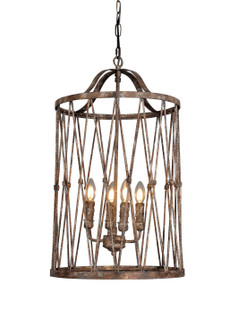 Kara Four Light Chandelier in Washed Rustic Gold (374|H6221-4)