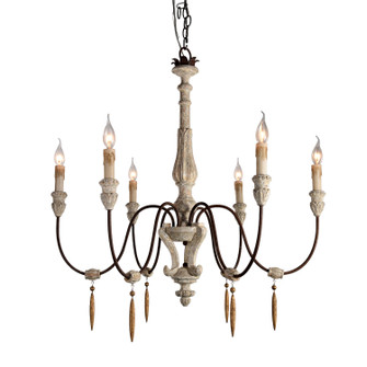 Marietta Six Light Chandelier in French White With Gold (374|H5108-6)