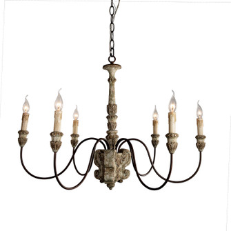 Geovanna Six Light Chandelier in Rustic Bronze With Gold (374|H5107-6)