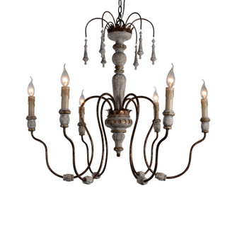 Ricarda Six Light Chandelier in French White With Gold (374|H5104-6)