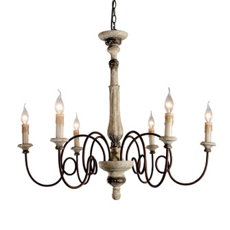 Teresina Six Light Chandelier in Creamy White With Smoked Gold (374|H5103-6)