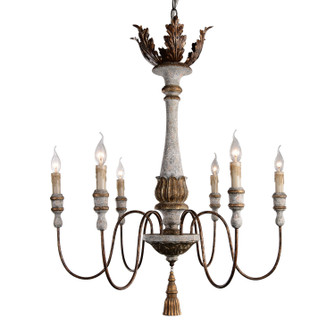 Calandra Six Light Chandelier in French White With Gold (374|H5101-6)