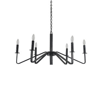 Lucida Six Light Chandelier in Hammered Black Iron (374|H20104S-6BK)