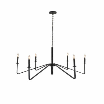 Lucida Six Light Chandelier in Hammered Black Iron (374|H20104L-6BK)