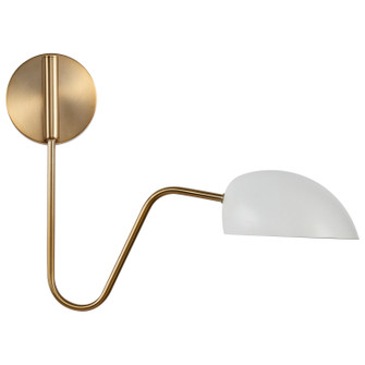 Trilby One Light Wall Sconce in Matte White / Burnished Brass (72|60-7392)