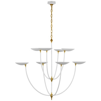 Keira LED Chandelier in Matte White and Hand-Rubbed Antique Brass (268|TOB 5785WHT/HAB)
