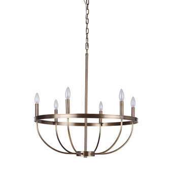 Upland Six Light Chandelier in Brass (90|560604)