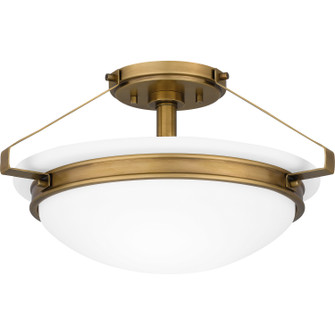 Quoizel Semi-Flush Mount Two Light Semi Flush Mount in Weathered Brass (10|QSF5581WS)