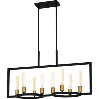 Quoizel Linear Chandelier Eight Light Island Chandelier in Matte Black (10|QLC5631MBK)