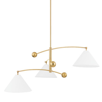 Birdie Three Light Chandelier in Aged Brass (428|H696803-AGB)